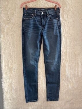 American Eagle Womens 90s Skinny Jeans Size 6 Medium Blue Wash Faded Normcore